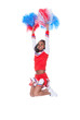 Smiling beautiful cheerleader with pompoms.