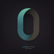 Infinite oval symbol template on dark lines texture, vector, EPS