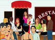 Vector: Crowded restaurant Crowded restaurant