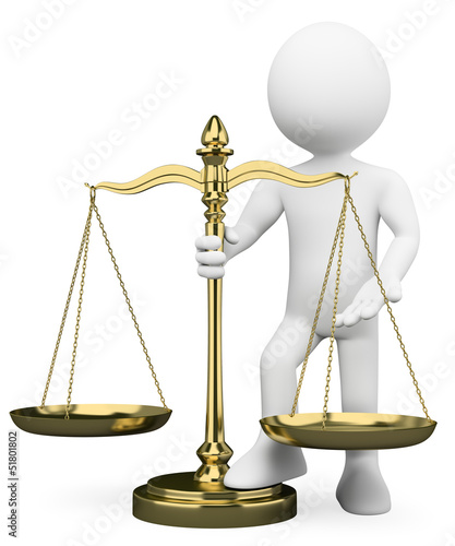 Illustration: 3D white people. Balance 3D white people. Balance