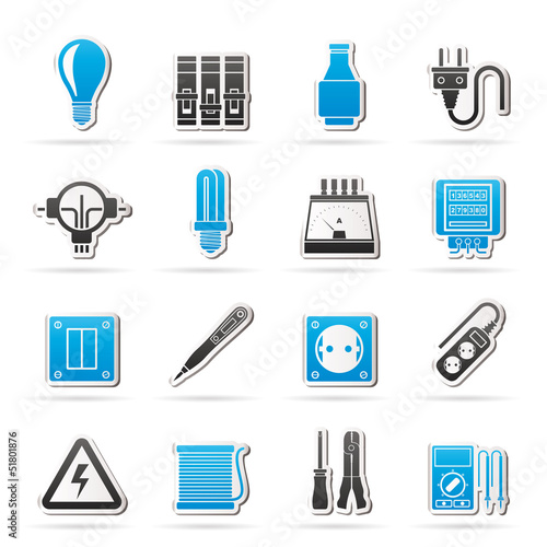 Vector: Electrical devices and equipment icons - vector icon set Electrical devices and equipment icons - vector icon set