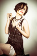 Fashion portrait young beautiful woman