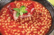 Beans in tomato sauce and sausage