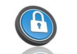 Lock round icon in blue