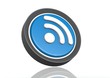 RSS feed round icon in blue