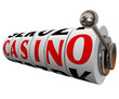 Illustration: Casino Word Slot Machine Wheels Gambling Betting Casino Word Slot Machine Wheels Gambling Betting