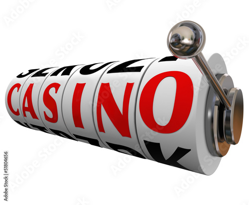 Illustration: Casino Word Slot Machine Wheels Gambling Betting Casino Word Slot Machine Wheels Gambling Betting