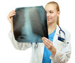 Female doctor examining an x-ray