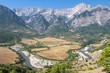 River And Mountain Landscape In Albania