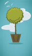 Vetor: vector summer background with image of tree and sky vector summer background with image of tree and sky