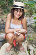 Girl in dress in the nature