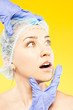 Photo: doctor marking woman face for plastic surgery doctor marking woman face for plastic surgery