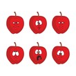 Emotion cartoon red apple set 002