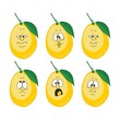 Emotion cartoon yellow lemon set 004