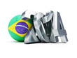 Brazilian football 2014 on a white background