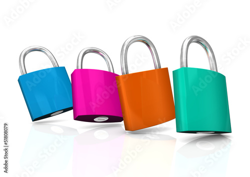 Illustration: Colorful Padlocks Colorful Padlocks