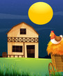 A wooden farm barn