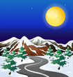 A road in an area with snowflakes
