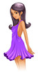 A girl in a lavender dress