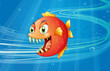 A red piranha under the sea