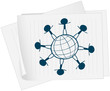 A paper with a globe