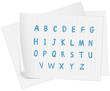 A paper with the complete letters of the alphabet