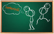 A blackboard with basketball players