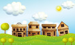 Four different kinds of wooden house