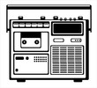 vector cassette recorder on white background
