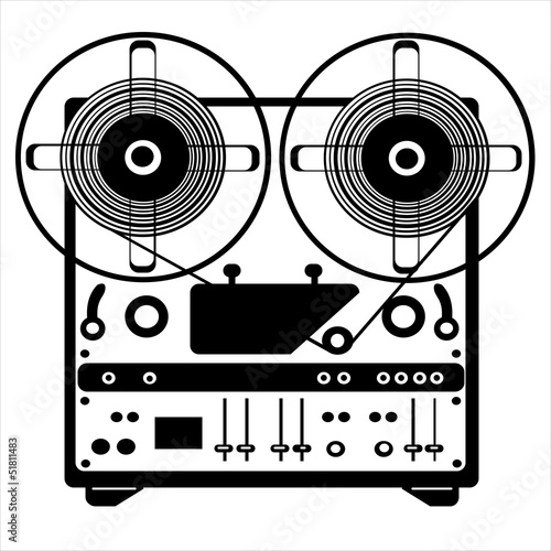 Vector: vector reel tape recorder on white background vector reel tape recorder on white background