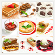 Collage with different sweet dessert