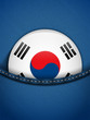 South Korea Flag Button in Jeans Pocket