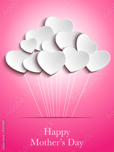 Vector: Happy Mother Day Heart Background Happy Mother Day Heart Background