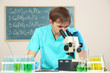 Photo: Assayer during research on room background Assayer during research on room background