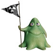 3d cartoon octopus monster