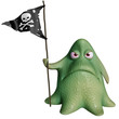 3d cartoon octopus monster