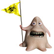 3d cartoon horror octopus monster