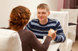 Young couple in coffee shop