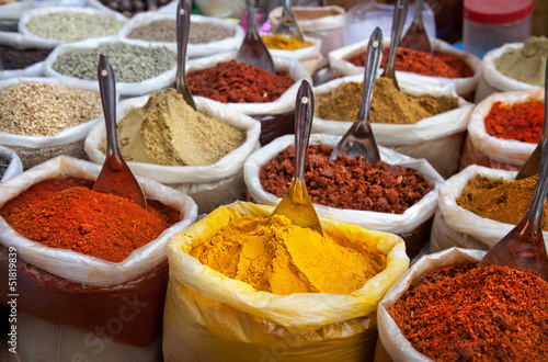 Photo: Indian colored spices Indian colored spices
