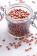raw lentil vegetables in a preserving jar