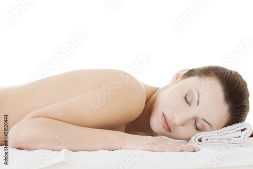 Photo: Beauty woman relaxing in spa Beauty woman relaxing in spa