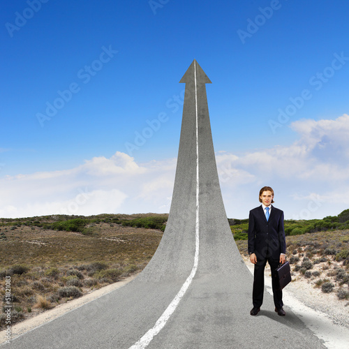 Photo: Concept of the road to success Concept of the road to success