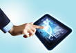 Dna strand On The Tablet Screen