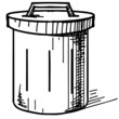 Outdoor trash bin icon