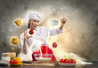Photo: Asian female cooking with magic Asian female cooking with magic