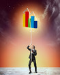 Photo: Image of businessman climbing rope Image of businessman climbing rope