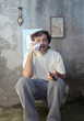 crying man with remote control
