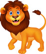 Cute lion cartoon walking