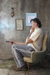 happy man with remote control