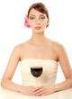Photo: Beautiful brunet girl drinking red wine Beautiful brunet girl drinking red wine